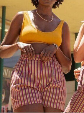 NWOT Big Bud Press Primary Color Striped Trousers Shorts Size XS